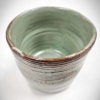 White Pot w/ Green Inside